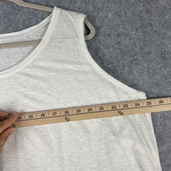Eileen Fisher Linen Top Womens 1X White Asymmetrical Beachy Lagenlook Coastal - Picture 6 of 13